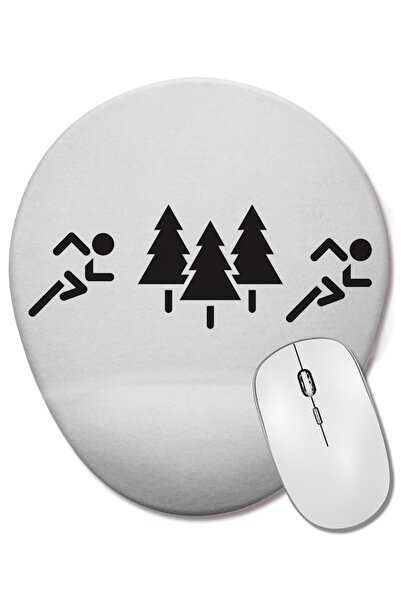 BASKI DÜNYASI Mouse Pad oval Run Forest Run cu suport pentru încheietura mâinii