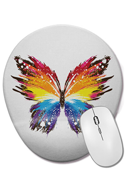 BASKI DÜNYASI Mouse Pad oval cu suport pentru încheietura mâinii, cu fluture ...