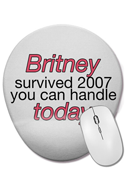 BASKI DÜNYASI Britney Survived 2007 Mouse Pad oval cu suport pentru încheietu...