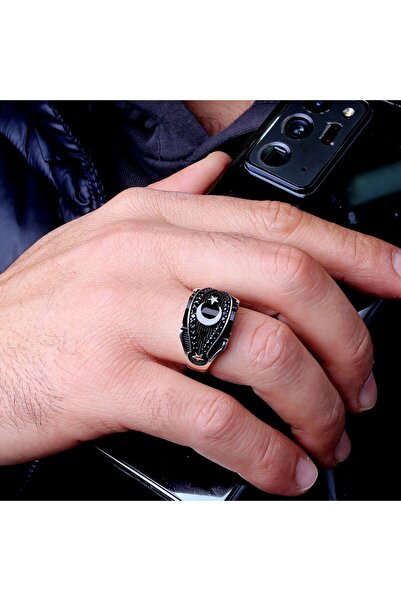 TAKI925 925 Ayar Mikro Taşlı Ayyıldız Model Yüzük