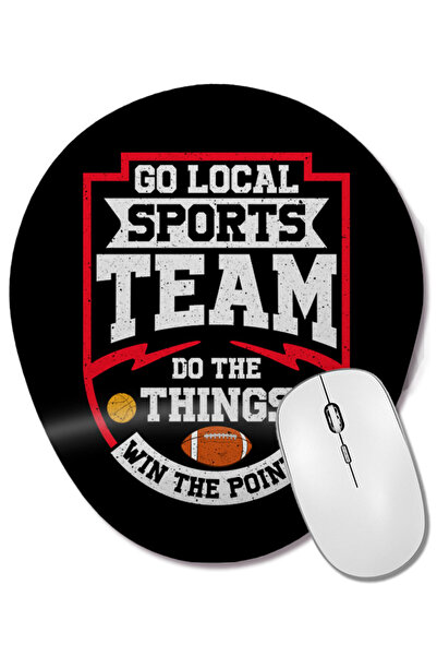 BASKI DÜNYASI Tampă ovală pentru mouse cu suport pentru încheietura mâinii, cu tema echipelor sportive locale, fă-ți lucrurile, câștigă puncte