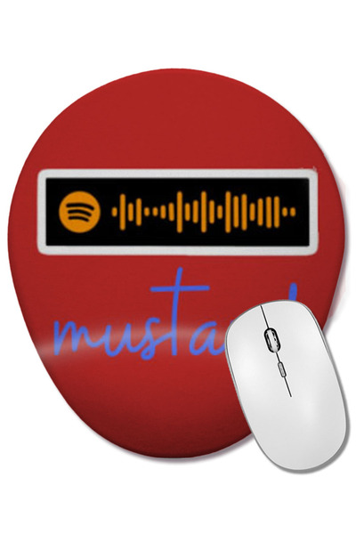 BASKI DÜNYASI Mouse Pad oval Mustard Music cu suport pentru încheietura mâinii