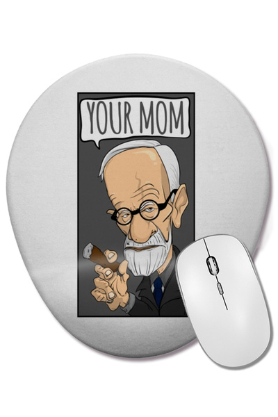 BASKI DÜNYASI Зигмунд Фройд Майка ти Фройд Овална подложка за мишка с опора з...