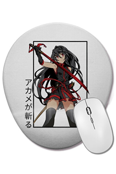 BASKI DÜNYASI Akame Ga Kill 01 Mouse Pad oval cu suport pentru încheietura mâ...