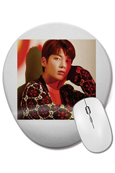 BASKI DÜNYASI Mouse Pad oval TXT Taehyun Cat & Dog cu suport pentru încheietu...