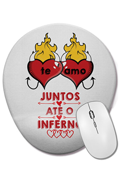 BASKI DÜNYASI Mouse Pad oval Te Amo cu suport pentru încheietura mâinii