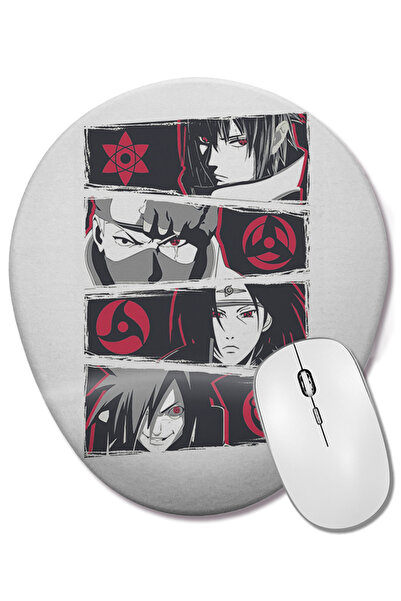 BASKI DÜNYASI Mouse Pad oval Naruto Sharigans cu suport pentru încheietura mâ...