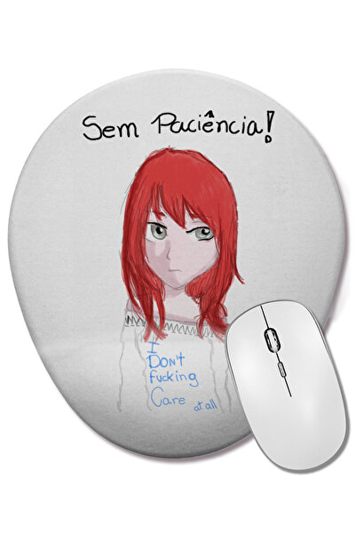 BASKI DÜNYASI Mouse Pad oval pentru fete cu suport pentru încheietura mâinii