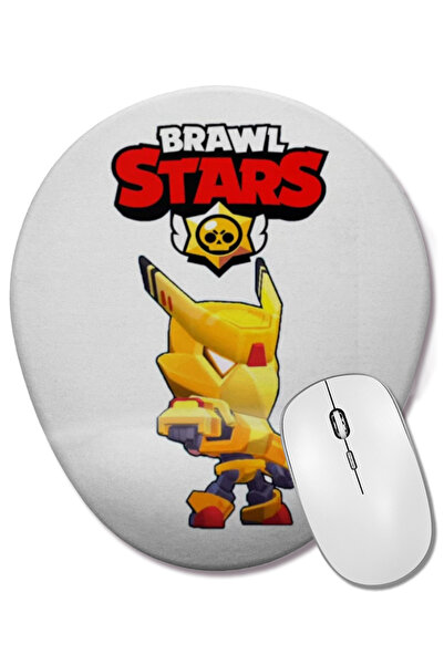 BASKI DÜNYASI Gold Mecha Crow Design Brawl Stars Mouse Pad oval cu suport pen...