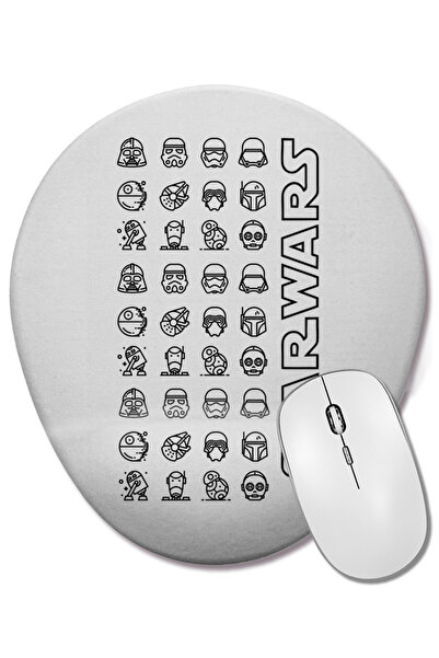 BASKI DÜNYASI Star Wars 11 Mouse Pad oval cu suport pentru încheietura mâinii