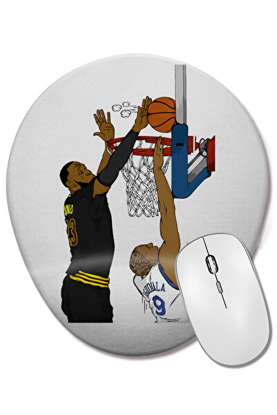 BASKI DÜNYASI Mouse Pad oval Golden State Warriors cu suport pentru încheietu...