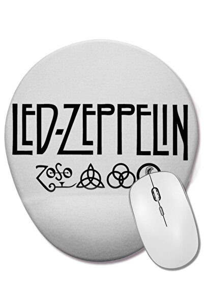BASKI DÜNYASI Mouse Pad oval Led Zeppelin Deep Purple cu suport pentru încheietura mâinii