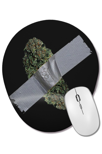 BASKI DÜNYASI Marijuana Cannabis Miami Art Basel Runts Edition Mouse Pad oval...