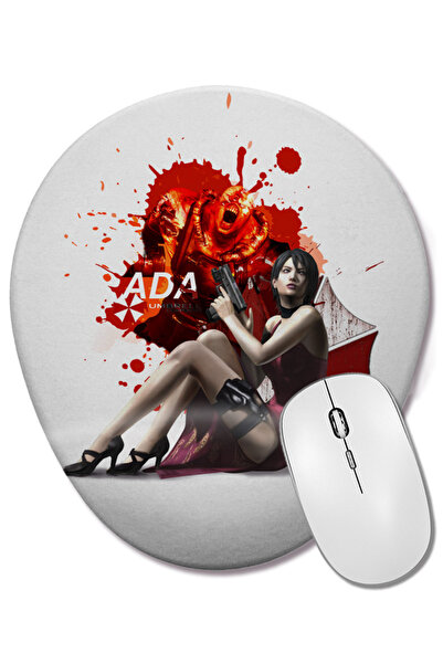 BASKI DÜNYASI Resident Evil Ada Année Bilek Destekli Oval Mouse Pad