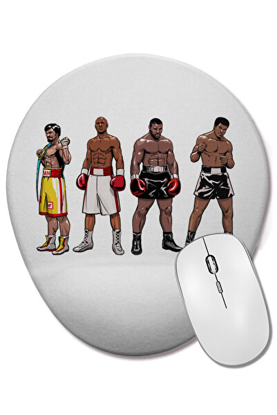 BASKI DÜNYASI Boxing boxeri s Mouse Pad oval cu suport pentru încheietura mâinii