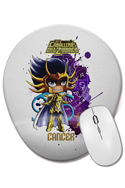BASKI DÜNYASI Mouse Pad oval Los Caballeros Del Zodiac Leo cu suport pentru încheietura mâinii