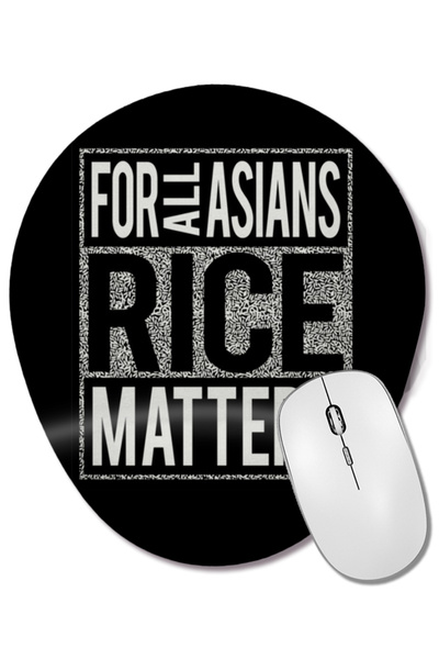 BASKI DÜNYASI Pentru toți asiatii, Rice Matters este mouse pad oval cu suport...