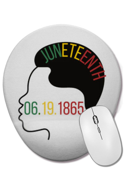 BASKI DÜNYASI Mouse Pad oval Juneteenth Juneteenth 2021 cu suport pentru încheietura mâinii