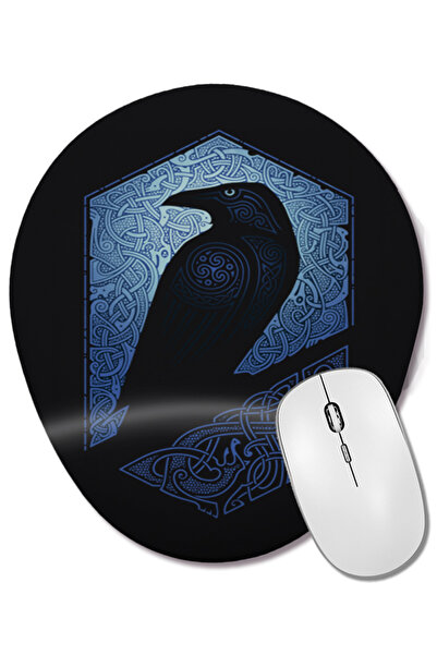 BASKI DÜNYASI Mouse Pad oval Vky Corvo cu suport pentru încheietura mâinii