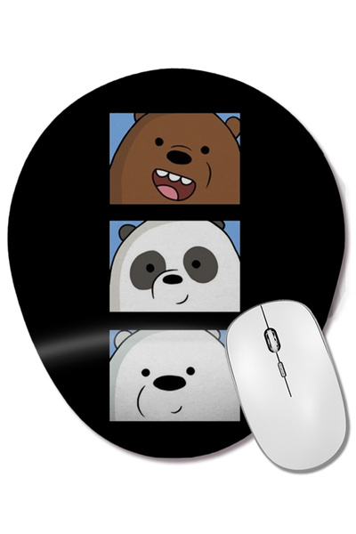 BASKI DÜNYASI Mouse Pad oval We Bare Bears 021 cu suport pentru încheietura m...