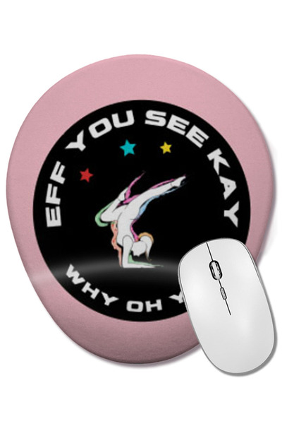 BASKI DÜNYASI Eff You See Kay Why Oh You YOGA LOVER Mouse Pad oval cu suport ...