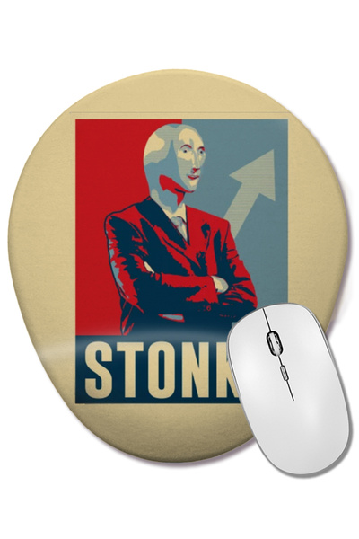 BASKI DÜNYASI Mouse Pad oval Stonks Wall Street Bets cu suport pentru încheietura mâinii