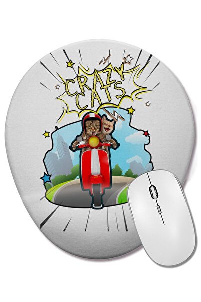 BASKI DÜNYASI Οβάλ ποντίκι με υποστήριξη καρπού Crazy Cats