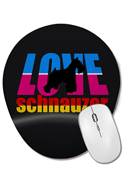 BASKI DÜNYASI Mouse Pad oval Love Schnauzer cu suport pentru încheietura mâinii