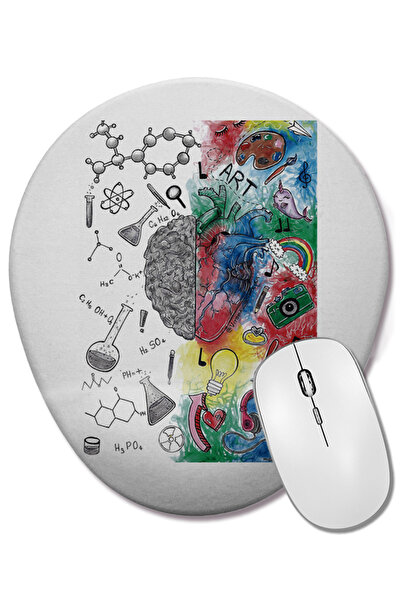 BASKI DÜNYASI Mouse Pad oval Razao E Emoçao cu suport pentru încheietura mâinii