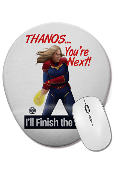 BASKI DÜNYASI Mouse Pad oval Captain Marvel Thanos cu suport pentru încheietura mâinii