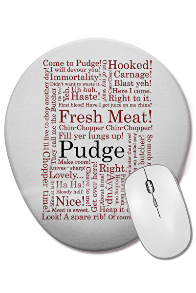 BASKI DÜNYASI Dota 2 Pudge Typography Οβάλ ποντίκι με υποστήριξη καρπού Pudge