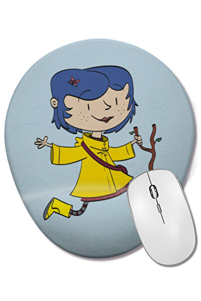 BASKI DÜNYASI Coraline 06 Mouse Pad oval cu suport pentru încheietura mâinii