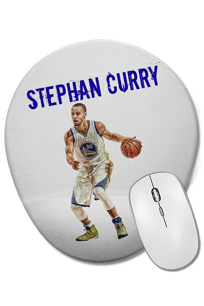 BASKI DÜNYASI Stephen Curry 03 Oval Mouse Pad with Wrist Support