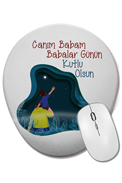 BASKI DÜNYASI Подарък за баща за Деня на бащата 0018 Овална подложка за мишка...
