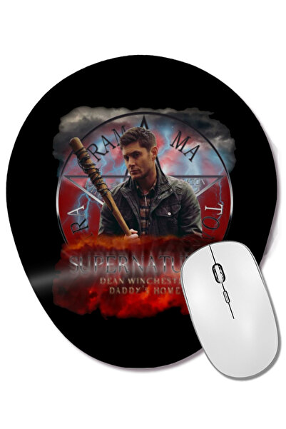 BASKI DÜNYASI Supernatural Dean Winchester Daddy's Home Mouse Pad oval cu sup...