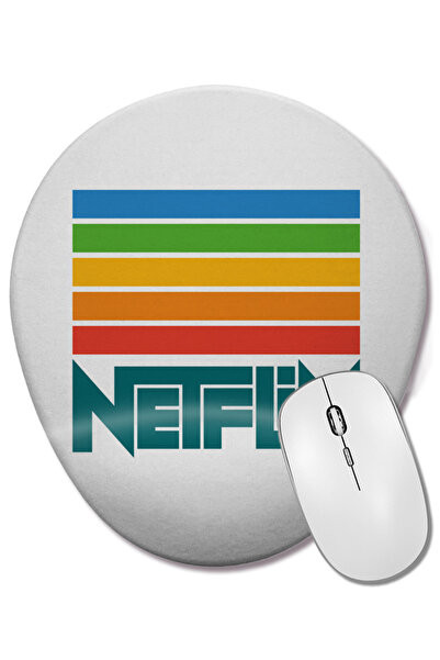 BASKI DÜNYASI Mouse Pad oval cu suport pentru încheietura mâinii cu logo Netflix
