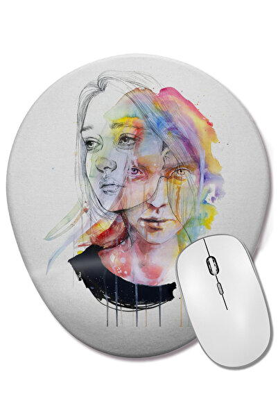 BASKI DÜNYASI Mouse Pad oval Juliana Rabelo cu suport pentru încheietura mâinii