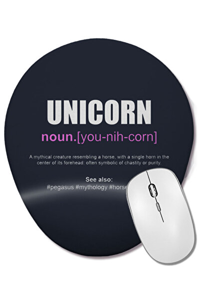 BASKI DÜNYASI Unicorn Definition Mouse Pad oval cu suport pentru încheietura ...