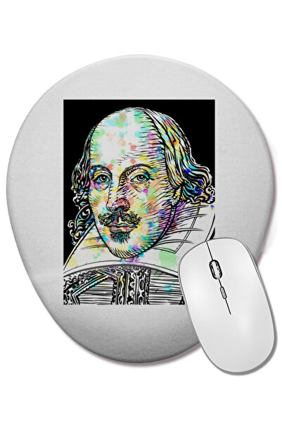 BASKI DÜNYASI Hamlet William Shakespeare Title Page 01 Mouse Pad oval cu suport pentru încheietura mâinii