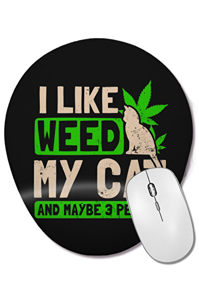 BASKI DÜNYASI Μπλουζάκι με γάτα, Λατρεύω τη γάτα μου, Οβάλ ποντίκι με υποστήρ...