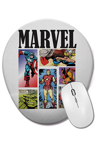 BASKI DÜNYASI Mouse Pad oval Marvel 08 cu suport pentru încheietura mâinii