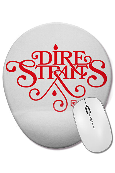 BASKI DÜNYASI Mouse Pad oval cu suport pentru încheietura mâinii Dire Straits Queen Fleetwood Mac Eagles Led Zeppelin Eric Clapton