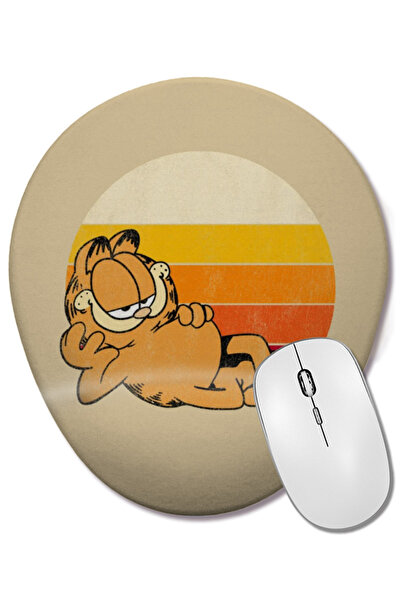 BASKI DÜNYASI Mouse Pad oval vintage Garfield cu suport pentru încheietura mâinii