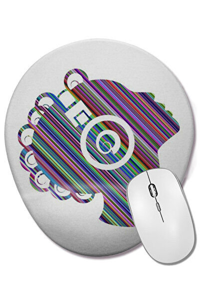 BASKI DÜNYASI Mouse Pad oval Rainbow cu suport pentru încheietura mâinii