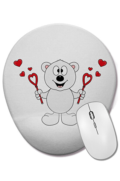 BASKI DÜNYASI Mouse Pad oval We Bare Bears Ice Bear Love cu suport pentru înc...