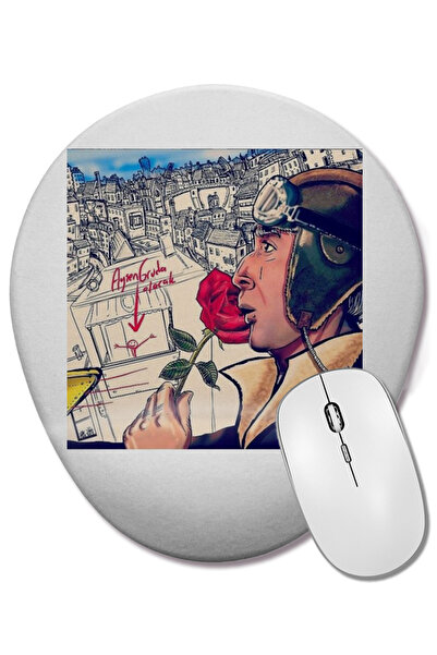 BASKI DÜNYASI Şener Şen Badi Ekrem – Mouse Pad oval cu suport pentru încheietura mâinii pentru familia noastră