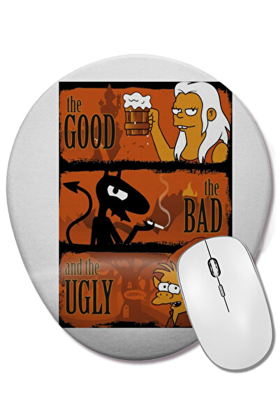BASKI DÜNYASI Copie de mouse pad oval cu suport pentru încheietura mâinii Dis...
