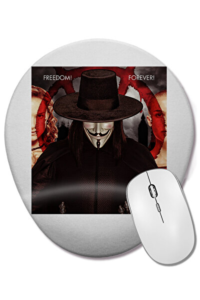 BASKI DÜNYASI Mouse Pad oval V For Vendetta Freedom Forever cu suport pentru ...