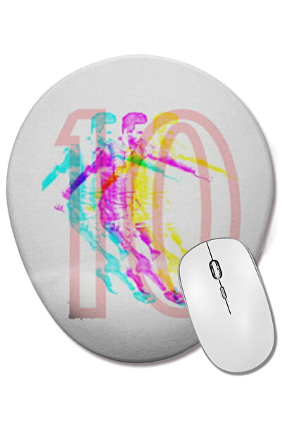 BASKI DÜNYASI Mouse Pad oval Lionel Messi 10 cu suport pentru încheietura mâinii