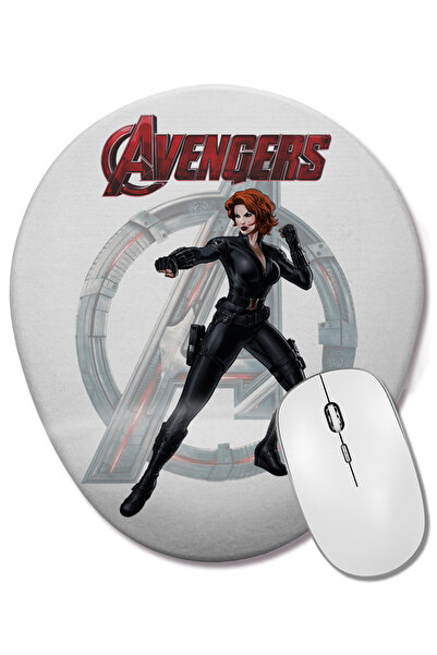 BASKI DÜNYASI Mouse Pad oval Avengers Viüva Negra cu suport pentru încheietur...